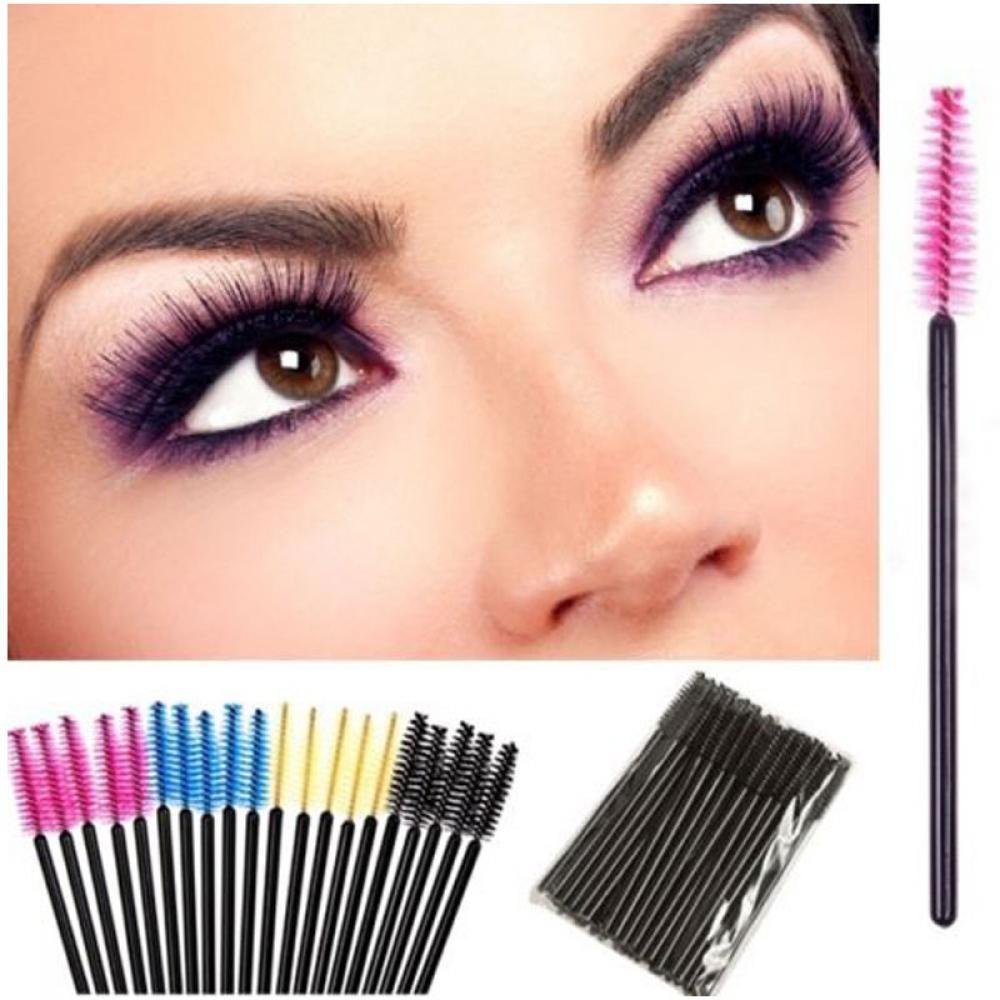 50pcs Mini Beauty Cosmetic Lip Disposable Eyelash Brushes Mascara Wands