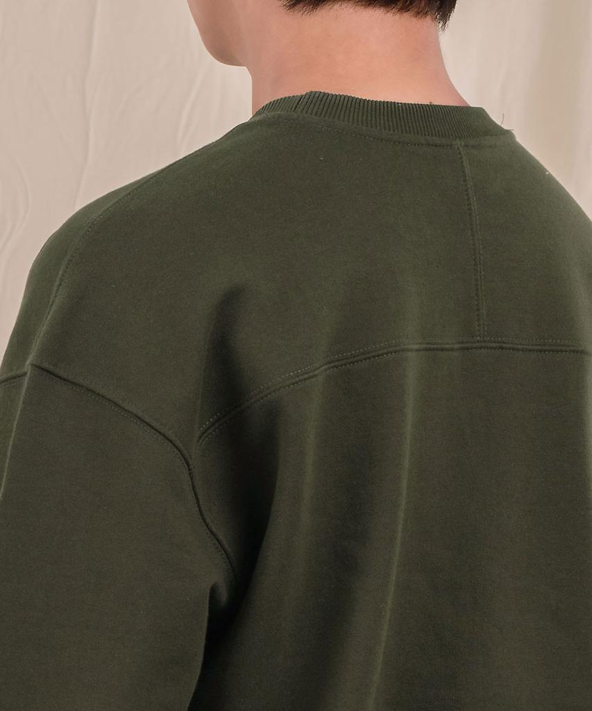 Худи Ellamo Terry Basic однотонное с квадратным карманом оверсайз [Хаки]