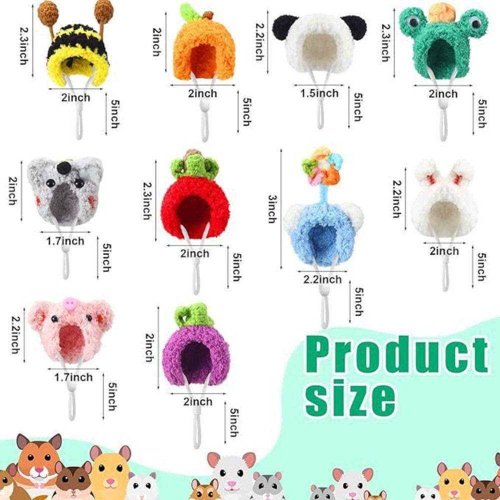 Fashion Woolen Plush Hat Mini Pet Supplies Animal Doll Hat for Hamster Golden Silk Bear