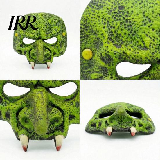 Detailed Reptile Texture Masque Old Witch Halloween for Adults, Horror Green Foam Half Cosplay Accessory Face Masquerade Party, Costume, Carnival