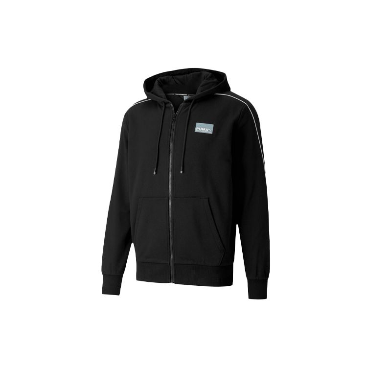 Puma Avenir Logo Casual Sports Hooded Jacket Мужская Верхняя одежда Черный 599334-01