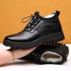 Men's Winter Leather Shoes New Fashion Plush Warm Comfortable Anti Slip Business Cotton Shoes Outdoor Casual Snow Boots