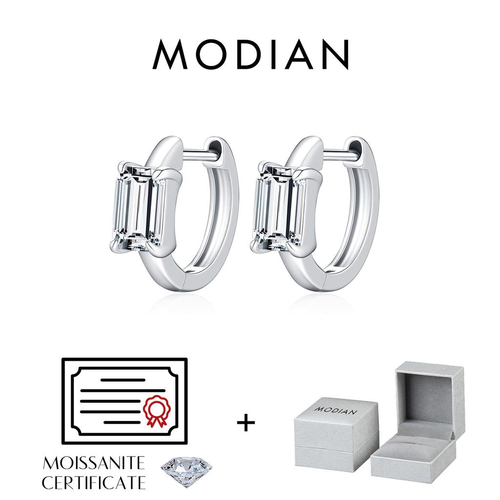 MODIAN 0.8CT Муассанит Серьга-гвоздик 925 Серебро Простой Прямоугольный Лабораторный Алмаз Кольца Серьги Для Женщин OL Изящные Украшения