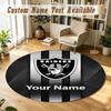 Round Rug Custom NameLas Vegas Raiders Pattern Non Slip Carpet Home Floor Decor