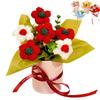 Finished Crochet Flowers Bouquet Cream Puffs Flower Handmade Artificial Flowers Decor Knitted Flower Bouquet
