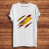 Флаг Испании Espana Внутри 3D Видение Разрыва Смешная ФутболкаУнисекс Белая Повседневная Футболка с Коротким РукавомУнисекс Футболка Дышащая С Принтом