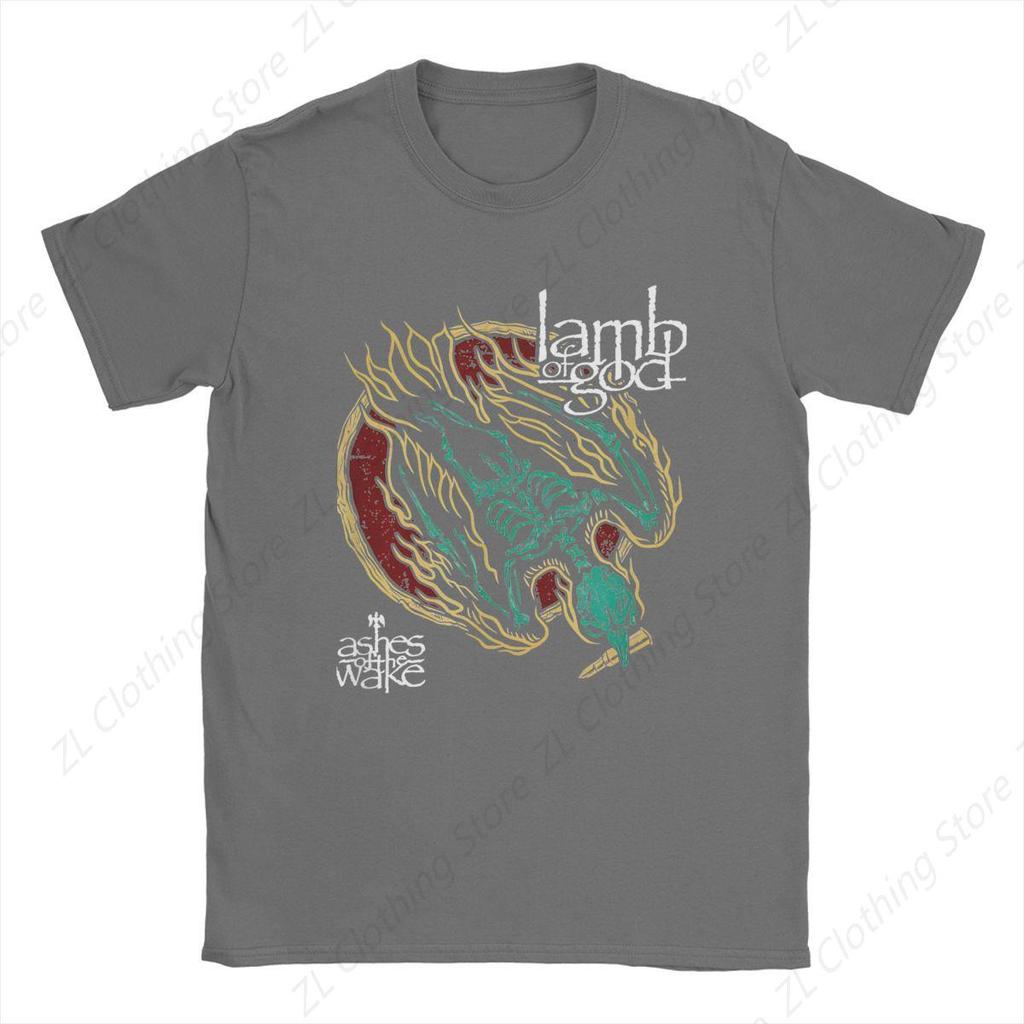 Мужские футболки Lamb Of God Skeleton Band Модная хлопковая футболка с коротким рукавом Футболки с изображением орла в честь 15-летия с круглым вырезом Одежда Новая