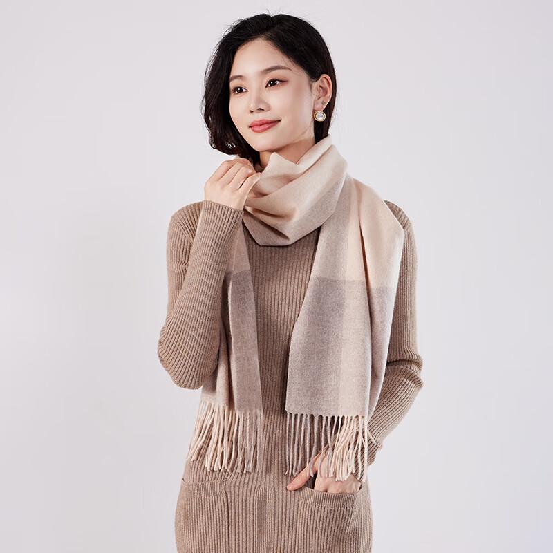 Haoman Textile Plaid Wool Scarf