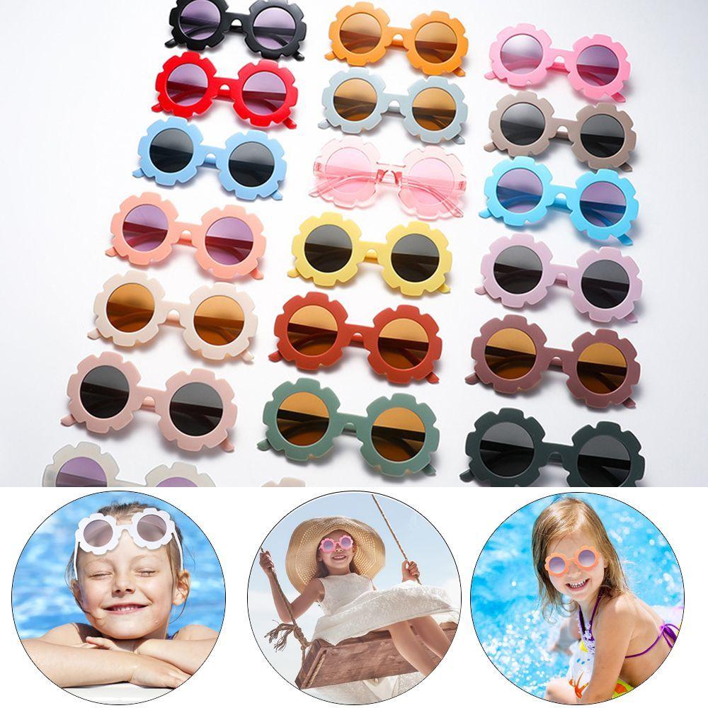 Girls Cute Streetwear Eyewear Outdoor Product Vintage Flower Shape Sun Glasses Children Sunglasses