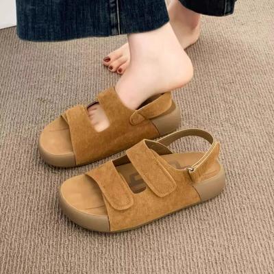 Супермягкие платформенные сандалии из овчины, женская летняя обувь, новые модели, не утомляют и универсальны, пляжная обувь