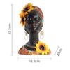 M-Modern-African Art Bust Statue, Home Decor African Sunflower Girl Figurines, Home Decor Resin Black African Bust Sculpture Eas