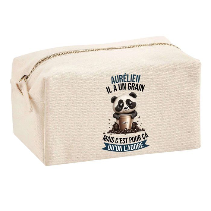 Trousse multifonction Aurélien Panda Grain Cadeau Anniversaire Noël Collègue Départ Retraite | Trousse Scolaire Fournitures Bureau