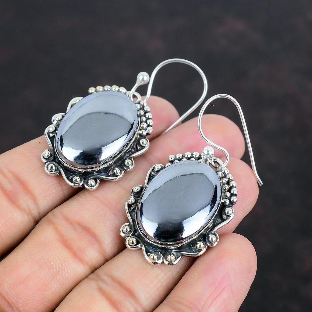 Серьги из шунгита, серьги из драгоценных камней, изящные украшения, серьги из стерлингового серебра 925 пробы, серьги ручной работы, украшения из шунгита, подарки для мамы, висячие серьги