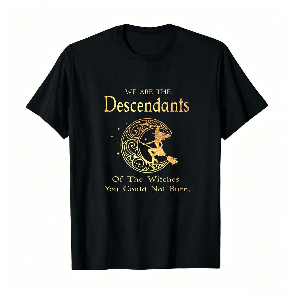 Plus Size Unisex Witches You Could Not Burn Slogan Tee Versatile All Season Casual Top