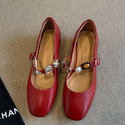 Версия из овчины~ Дизайнерские туфли-лодочки женские туфли новые высококлассные с квадратным носком черные туфли Мэри Джейн женские