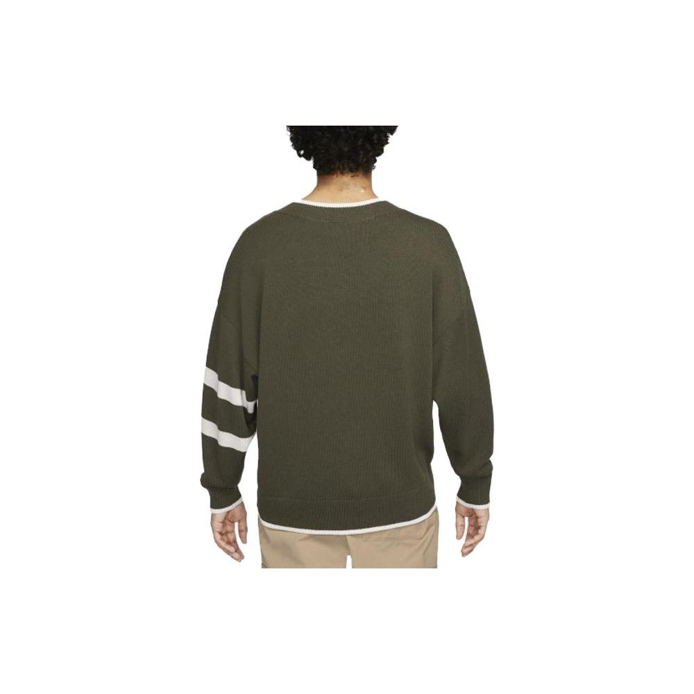 Nike Спортивная одежда, пуловер с v-образным вырезом и полосатым принтом, мужские топы, цвета хаки, DX0009-325