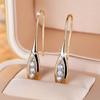 Vintage Gold Color White Zircon Hook Earrings for Women Fashion Trend Wedding Party Accessories