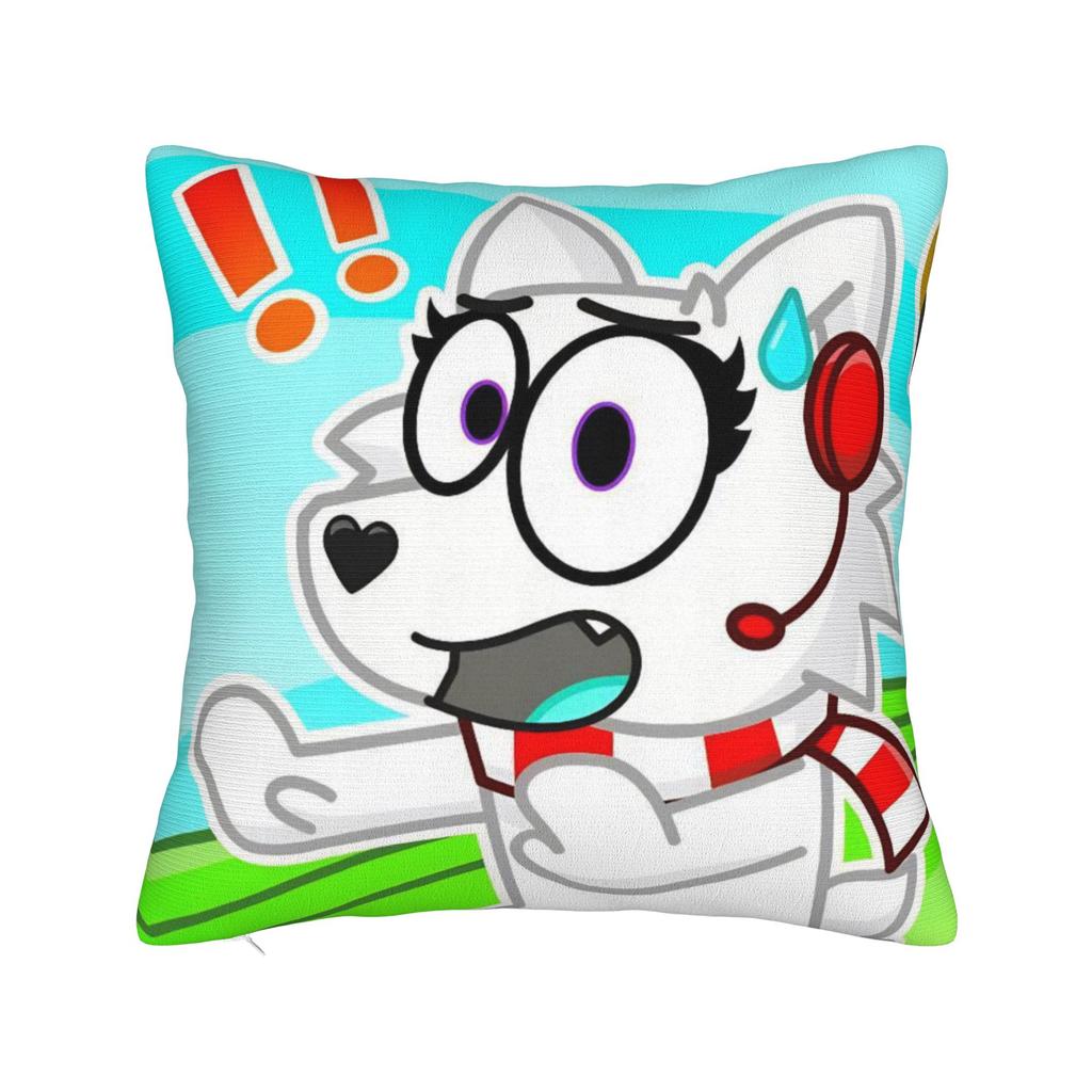 Игровые квадратные наволочки Tylers And Snowi, милые мультяшные чехлы для подушек, наволочка на молнии на заказ, декоративная наволочка для дивана 45*45 см