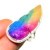 Rainbow Solar Quartz Gemstone 925 Silver Plated Jewelry Ring Size 7