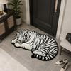 Diatomite Tiger Shape Rug Non-slip Irregular Bath Rug Tiger Floor Mat  Home Entrance Decor