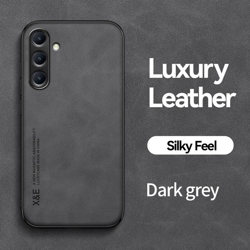 KEYSION Роскошный кожаный чехол для Samsung S24 Ultra 5G S24+ Plus, силиконовый + противоударный чехол для телефона из поликарбоната для Galaxy S23 Ultra S23 FE 5G