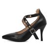 Fashion Pumps High Heel Women New Cross Straps Buckle Wedding Shoes Shallow Pointed Single Shoes Model Nightclub Sexy Plus Size 34-48