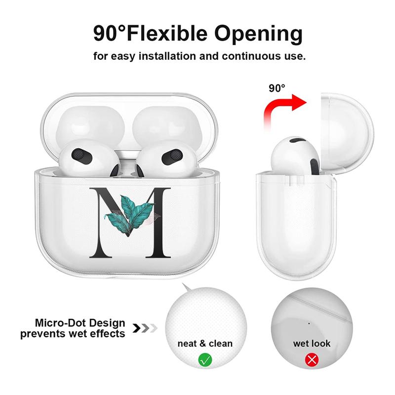 Чехол для AirPods с буквами алфавита для Apple Airpods 3 Pro, беспроводной Bluetooth-гарнитура, защитный чехол, прозрачный чехол для зарядки