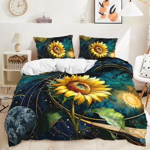 Comforter Oil Painting Flower Bed Decoration First Choice Gift Suitable For Children Boys Girls And Adults Soft Breathable