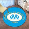 Olympique de Marseille Printed Round Rug Carpet Chair Rug Area Rug Entryway Doormats,for Office Chair Living Room Bedroom Kitchen Room.