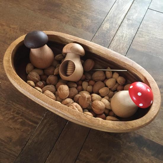 Орехокол в форме гриба Креативный зажим для грецких орехов Деревянный инструмент для открывания грецких орехов Простой в использовании Декоративный кухонный гаджет