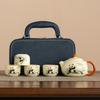 Guofeng Mengqu Ru Kiln Panda Tea Set Chinese Set Home Office Kung Fu Tea Ware Business Premium Gifts