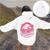 Cross border e-commerce new version European size women's off shoulder sleeve thread Chasing Sunsets brand series printed hoodie