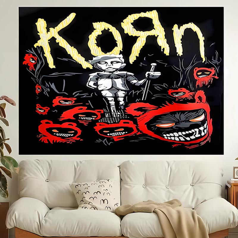 1pc Korn band Tapestry, Living Room, Bedroom, Office, Party Decor, Ideal Festive Gift