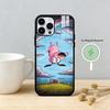 Мультяшный чехол для телефона C-COURAGE Собака-Трусишка D-Dog для iPhone 17 16 15 14 13 12 Pro Max Plus с зеркальной беспроводной магнитной крышкой