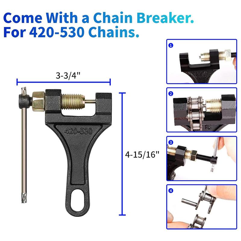 Chain Chip Remover, Universal Removal Tool for Motorcycle/Bicycle/ATV/Kart 06B/06C/T8F/415H/420/428/520/530