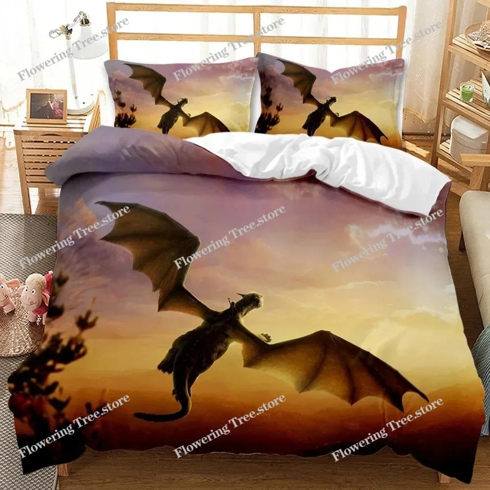 Комплект постельного белья Pterosaur Dragon Fantasy для мальчиков и подростков, комплект постельного белья Double Queen King Size, полиэстеровое одеяло