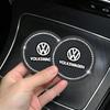 Cars 2025 Hot For Volkswagen 1/2Pcs Diamond Rubber Non-slip Mat Water Cup Slot Pad Car Coaster For Volkswagen VW GTI Golf Polo T