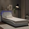 VidaXL Bed Frames with LED Lights, Upholstered Bed, Single Bed, Indoor Bedroom Adult Bed, Modern, White 3214069