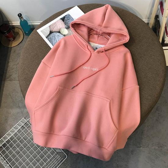 2 шт./компл. с длинными рукавами и вышивкой на шнурке, с буквенным принтом, эластичной резинкой на талии, карманами на флисовой подкладке, повседневная одежда, женская зимняя однотонная одежда