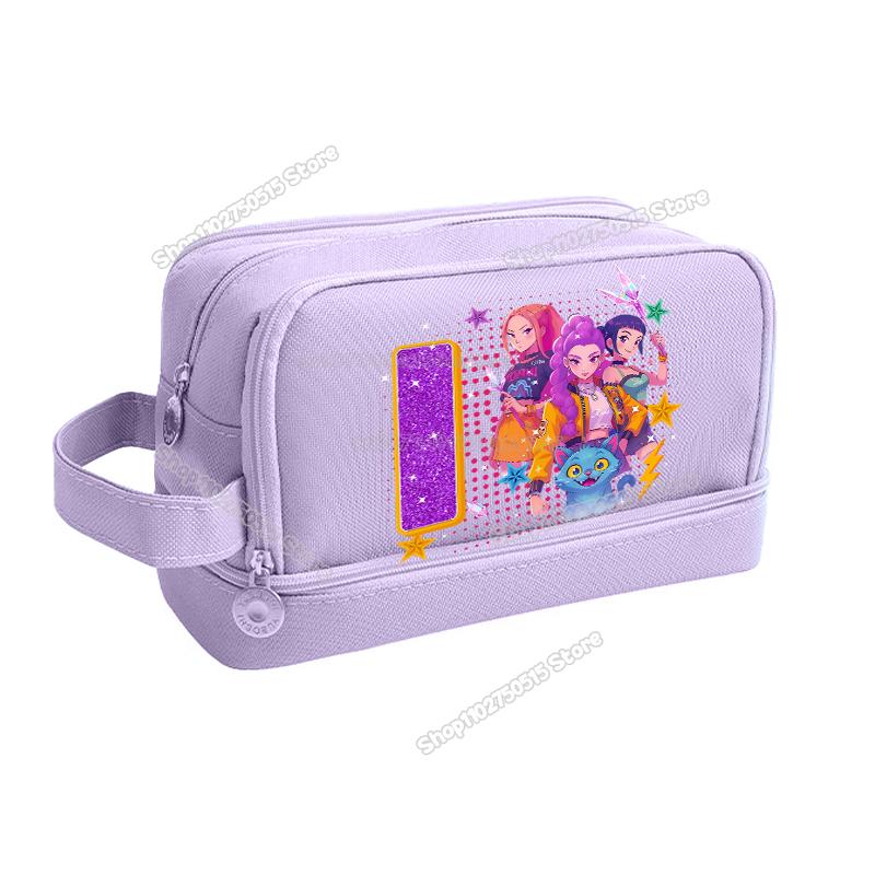 Kpop Demon Hunters Letter A-Z Pencil Bag Rumi Mira Zoey Girl Student Pencil Case High-capacity Stationery Pouch School Supplies