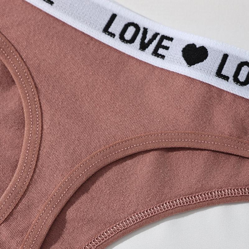 7Pcs Cotton Women Thongs Sexy Low Waist Panties Underwear Letter Girls Briefs Female Lingerie G-String Breathable Ladies Pantys