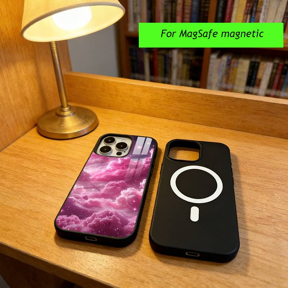 Stylish pink clouds for girls Phone Case For iPhone17,16,15,14,13,12,11 Plus,Pro Magnetic For Magsafe Wireless Charging