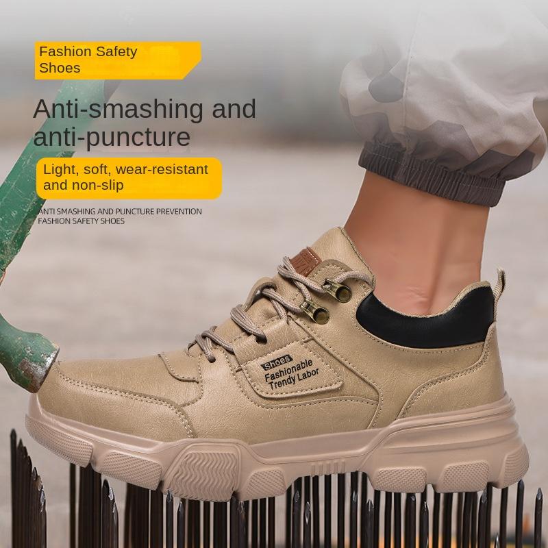 Labor Insurance Shoes Steel Bag Head Anti-smashing and Anti-piercing, Lightweight, Deodorant, Wear-resistant and Dirt-resistant Safety Shoes