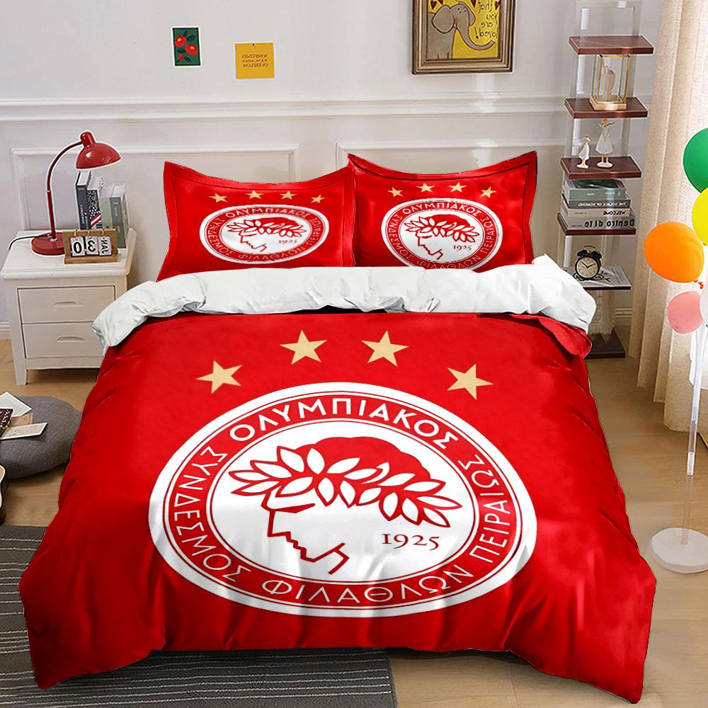 Olympiacos logo and stars. Bedding sets Duvet cover sets Duvet covers Pillowcases(1 * Duvet Cover 2 * Pillowcases without duvet insert)