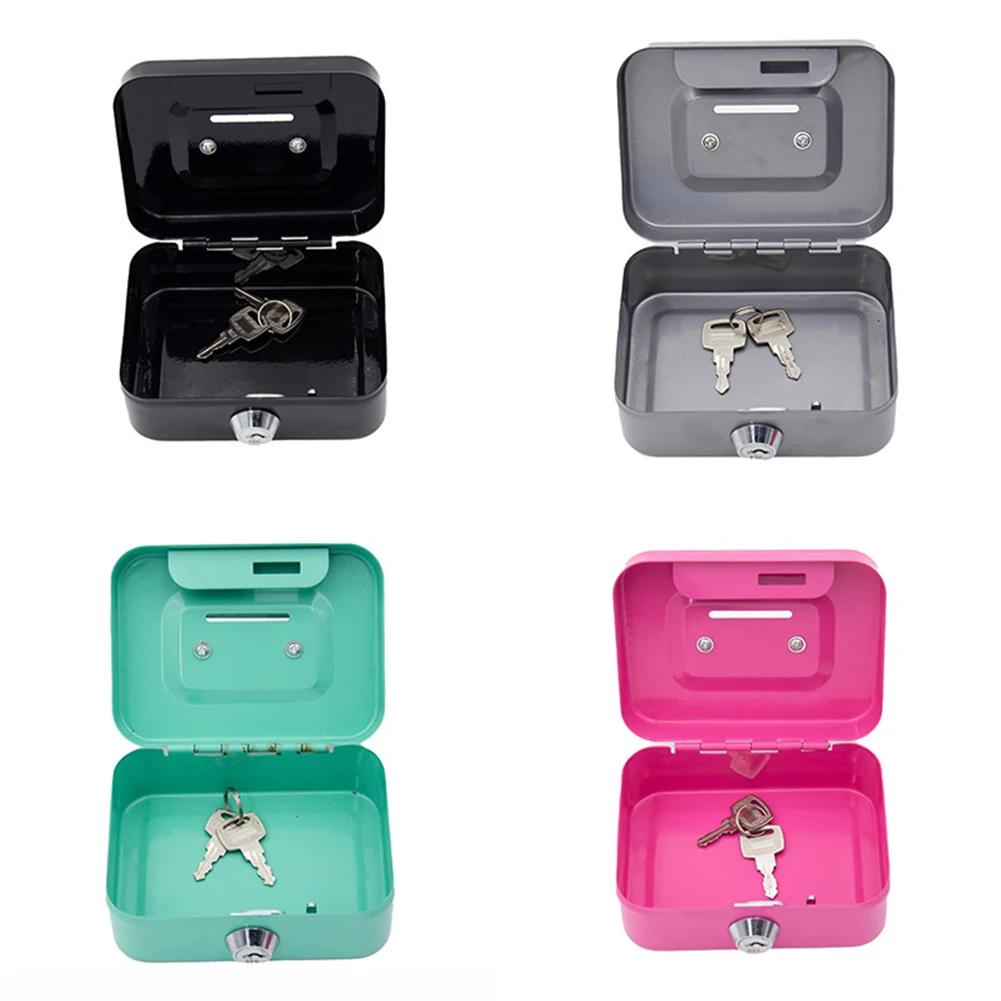 Металлическая копилка с замком на ключ, копилка 4,53x3,78x2,28 дюйма, органайзер для денег, небольшая коробка для хранения для взрослых и детей