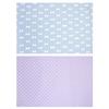 Miwaki Fabric Placemats for Girls, Elementary School Students, Set of 2, Simple Design with Name Tags, Blue and Purple Motifs, Ribbon, Polka Dots, PU