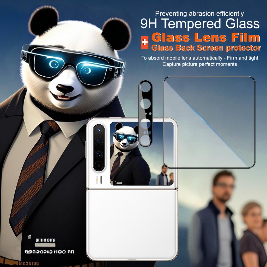 Для Huawei Pura X Glass IMAK Black Version High Definition Glass Lens Film Self-positioning Version + Наклейка на заднюю стеклянную панель