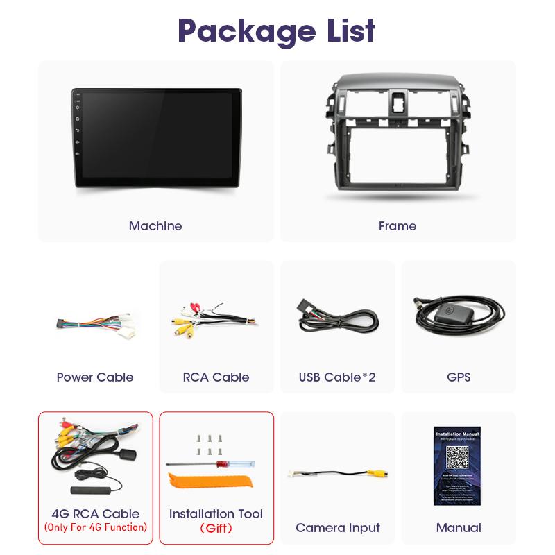 Android 12 Автомобильное радио для Toyota Corolla E140/150 2006 - 2013 GPS Carplay Auto 2 Din Stereo интеллектуальные системы Smart Autoradio