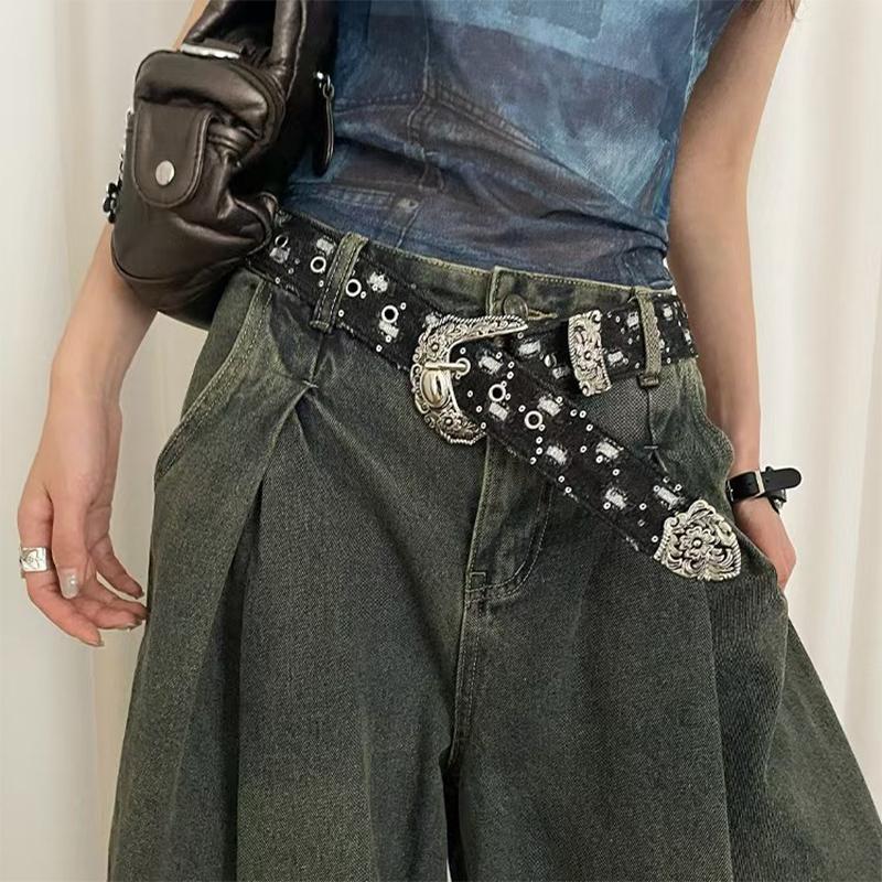 Korean Style Retro Jeans Belt Female Personality Y2K Vintage Ins Style With Jeans Belt Decoration Belt Clothing Accessories