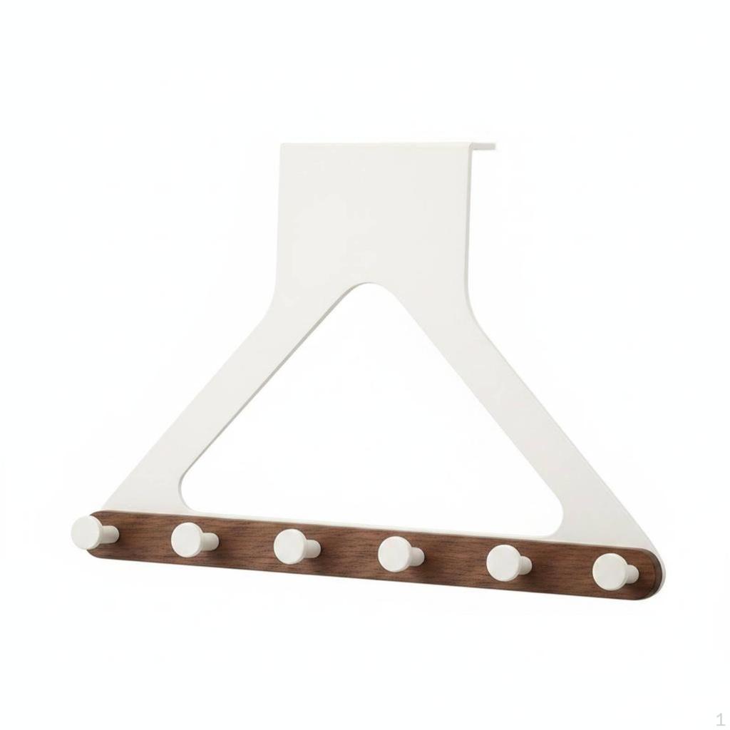 Wooden Wall Hook No Drill WallAttached Coat Wood over Door Hanger for Bedroom, Entryway Walnut